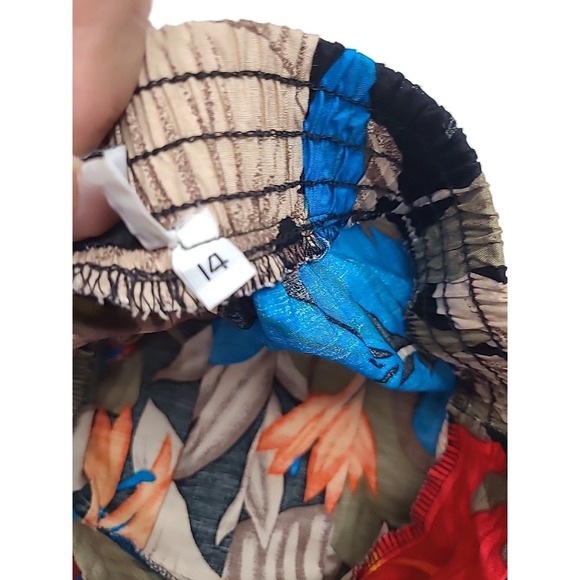 Vintage Womens Skirt Sz 14 Pleated A Line Pockets Hawaiian Beach Resort Cruise - Picture 6 of 11